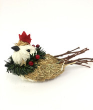 Beautifully Designed and Hand Made Christmas Crowned Robin With Wreath - 22cm wide