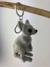 Gorgeous Furry Friends Keyring GREY KANGAROO. Collect them all