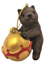 Gorgeous Aussie Wombat with Bauble Resin Christmas Tree Ornament - 8-10cm