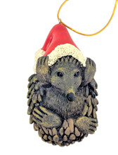 Gorgeous Echidna with a Santa Hat - Resin ornament - 8- 10 cm