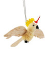 Gorgeous Aussie COCKATOO Christmas Ornament - WITH WINGS and Christmas Hat - 13CM