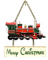 Gorgeous Classic Train Christmas Sign - Red and Green - 16.5cm (DOUBLE SIDED)