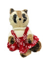 Beautifully Designed and Hand Made Christmas Racoon Wearing Red Dress - 23cm