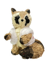 Beautifully Designed and Hand Made Christmas Racoon Wearing White Coat - 23cm