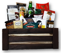 This basket has a large assortment of gourmet foods such as cheese, crackers, smoked salmon, smoked oysters, condiments, olives, nuts, tea, coffee, chocolate, truffles, cookies, candy and so much more.  Sure to impress busy professionals or friends and family.
