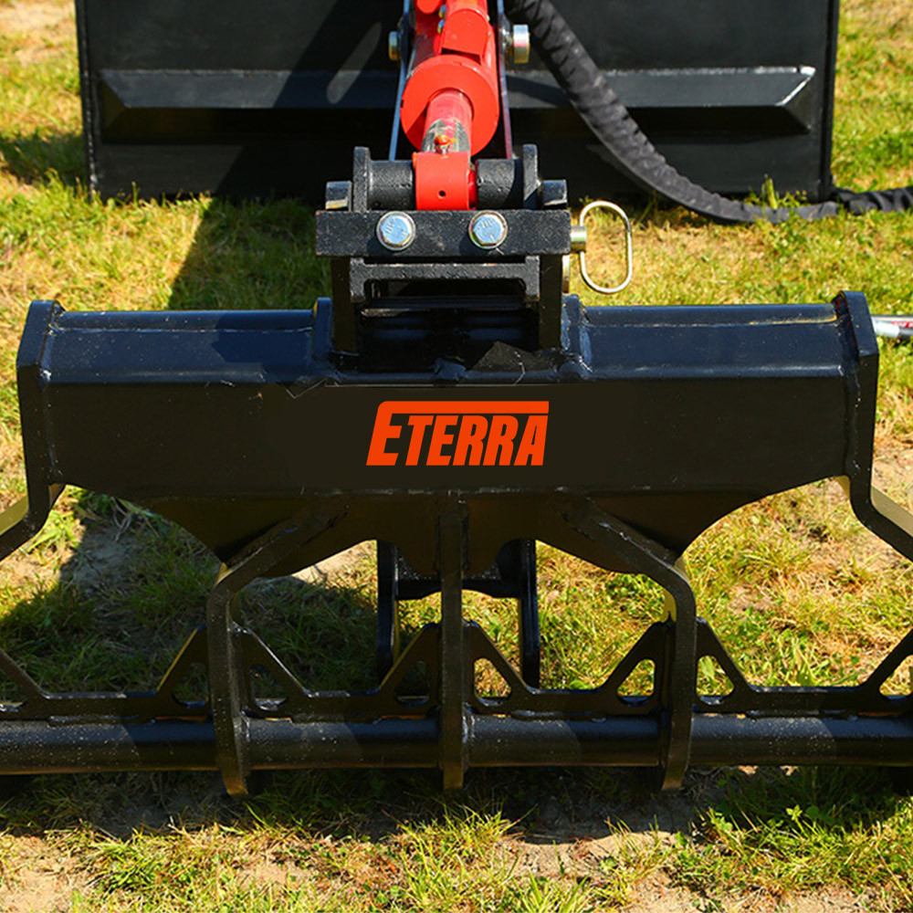 Eterra Skid Steer Fixed Backhoe with Grapple Rake Skid Steer Solutions