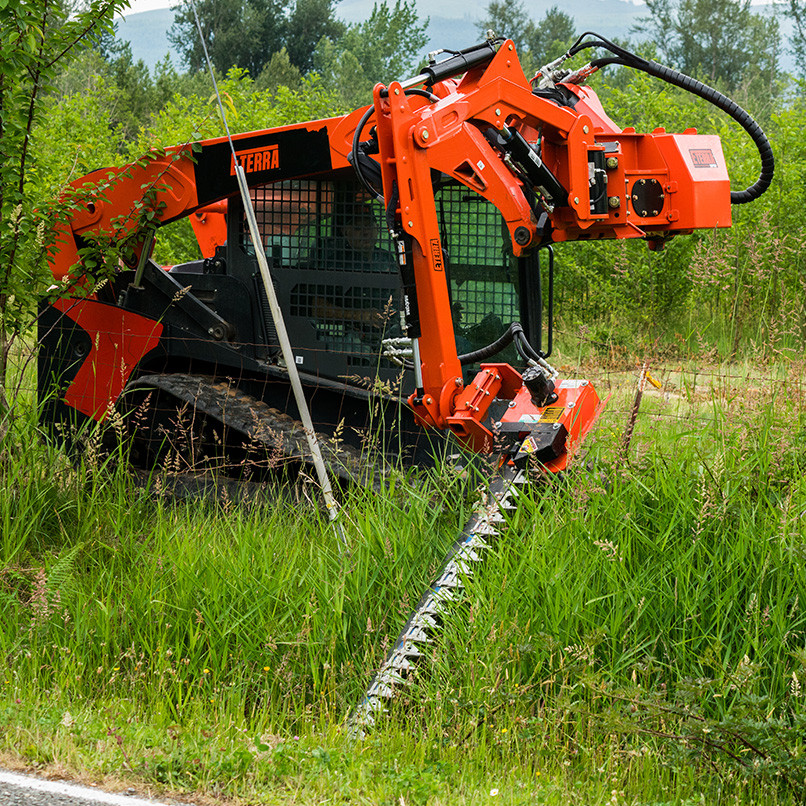 Eterra Razor 5' Boom Mounted Sickle Mower Attachment Skid Steer Solutions