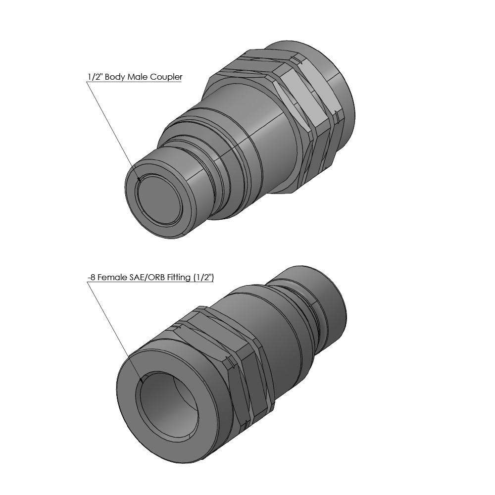 Holmbury HQ Series Flat Faced Couplers Male 1/2" Skid Steer Solutions