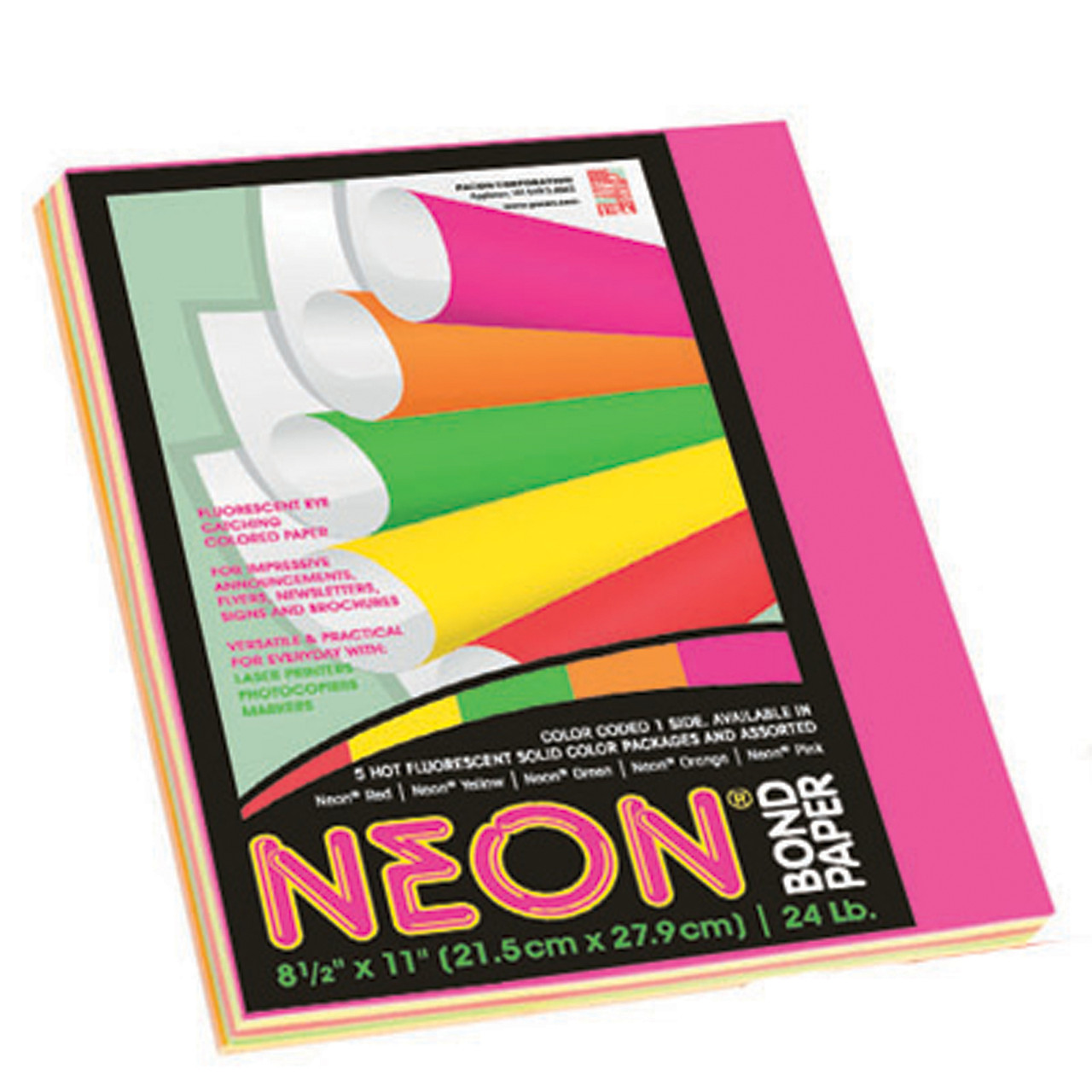 Download Colored Copy Paper-Neon, Assorted, 8.5X11" - 1 Pkg - The Online Drugstore