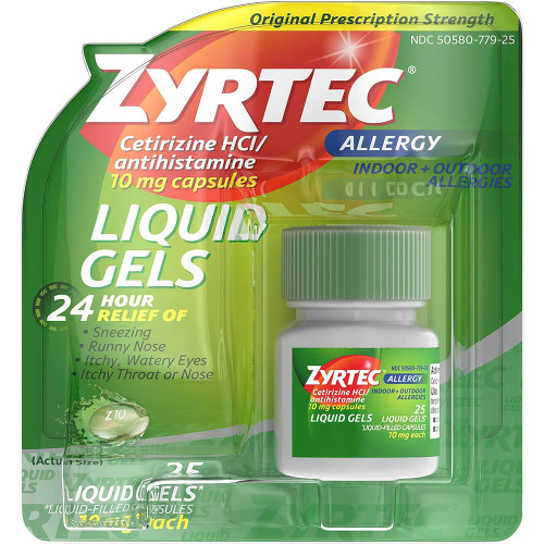 Zyrtec Antihistamine 10 mg Liquid Gels 25 ct The Online Drugstore