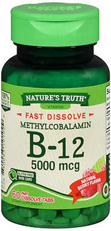 Nature's Truth Sublingual Methylcobalamin B-12 5000 Mcg Fast Dissolve ...