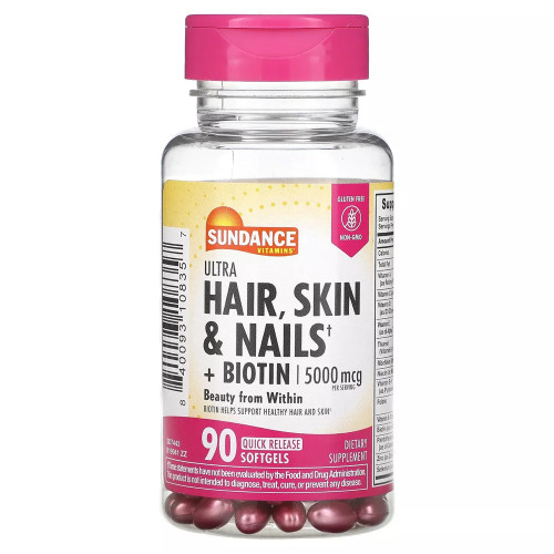 Sundance Hair, Skin & Nails With Biotin 5000 Mcg Per Serving - 90 ...