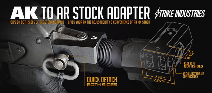 Strike Industries AK Stock Adapter | AK to AR Stock Adapter | Wing Tactical