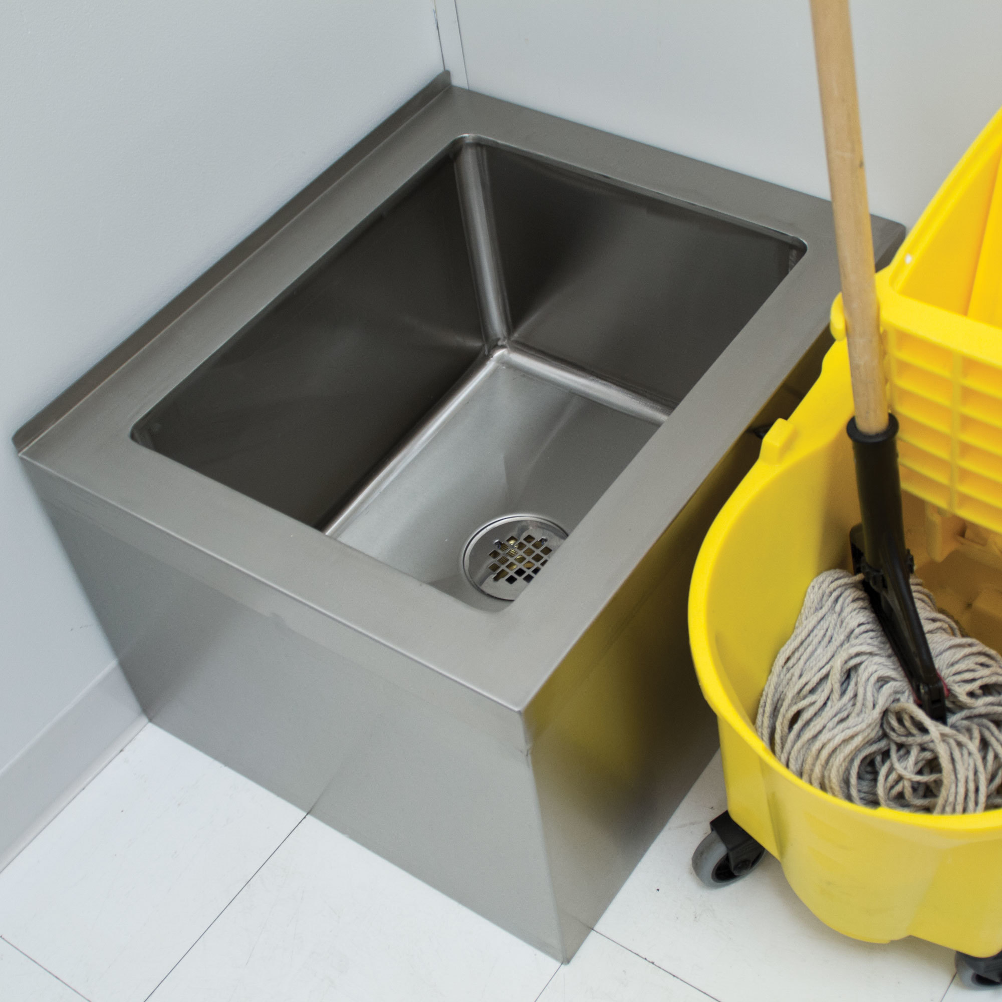 Floor Mounted Mop Sink 33W X 25D X 16H Drain Net Technologies   D1356210 