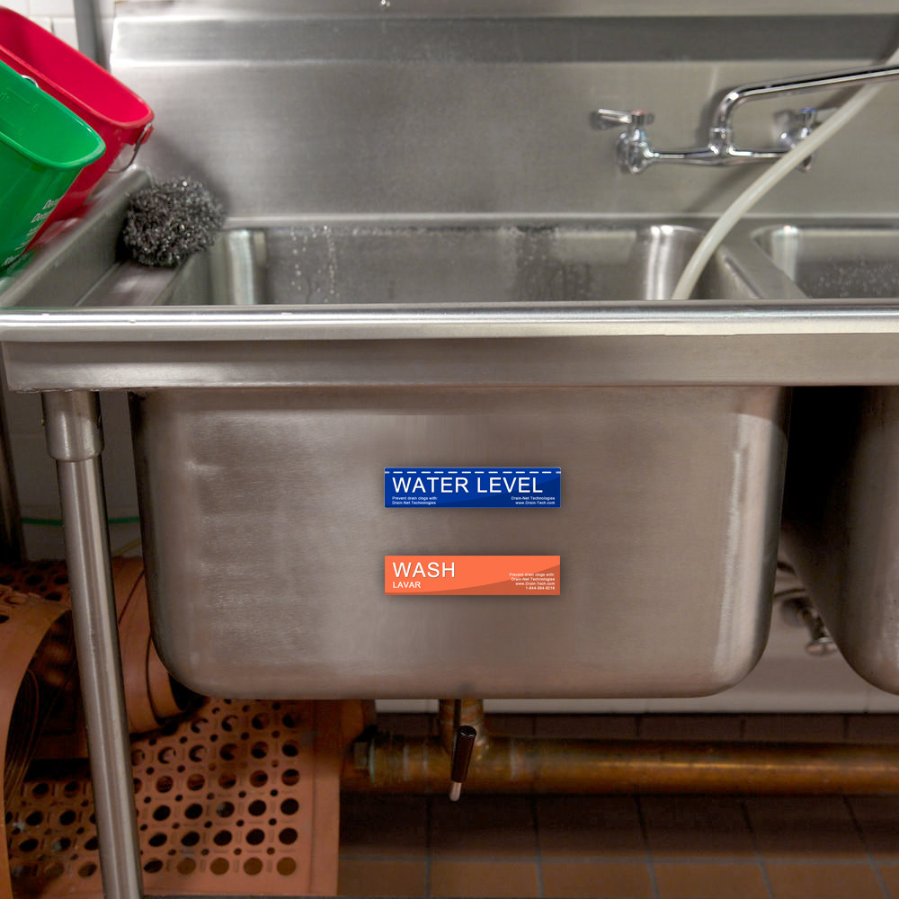 Compartment Sink Stickers Wash, Rinse, Sanitize Technologies