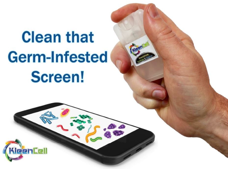 KleenCell cleans and sanitizes screens