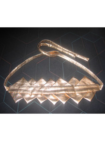 POYZA Denim Rose Gold or Silver Metallic Foil Origami Diamond Geometric Sash Statement Belt