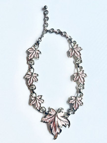 Vintage Pink Leaf Choker Statement Necklace