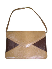 Vintage Textured Smooth Color Block Flap Closure Disco Statement Handbag 