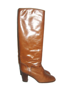 Vintage Ottorino Bossi Per Beltrami Brown Knee High Leather Boots