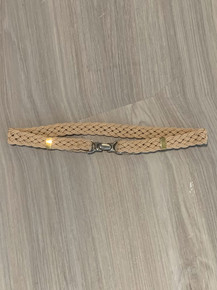 Vintage Beige Gold Clasp Closure Adjustable Braided Belt