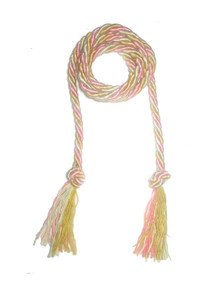 POYZA Two Of A Kind Pastel Multi-color Thick Long Twisted Knotted Rope Fringe Belt 75" long x 5/8" wide