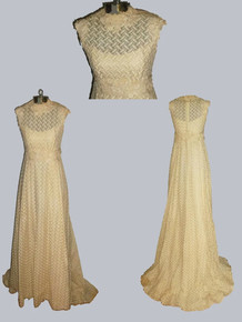 Vintage Rare Piccione B Altman Embroidered Lace Long Multifunctional Wedding Dress Gown