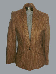 Vintage Lorch Wool Blend Crop Hairy Buttoned Closure Fitted Tuxedo Blazer Short Pocket  Jacket 