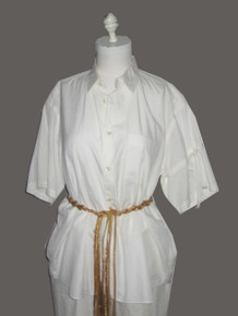 Vintage COMMES des GARCONS SHIRT White Cotton Short Tie Sleeve Shirt 