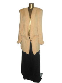 Vintage Norma Walters Rare  Avant Garde Long Heavy Shoulder Pads Slouchy Knit Sweater Jacket 