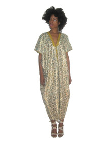 Vintage Rare Multicolor Metallic Gold Lurex Lame Floral Embroidery Riboon Trim Tie Neck Ethnic Multi-functional Long Caftan Dress Cover-Up Jacket 
