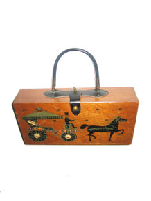 Vintage The Original Box Bag By Collins Of Texas Enid Collins 1962 Hand Decorated Carriage Handbag 
