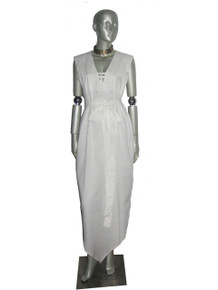 POYZA White Cotton Voile Sleeveless Pointed Handkerchief Hem Caged Belted Iconic Long Dress
