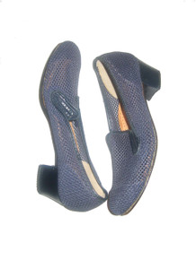 Vintage Stunning Rare Calzaturificio Diamante Made In Italy Vero Cuoio Leather Mesh Chunky Heel Oxford Mod Classic Shoes