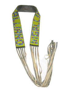 CSO Vintage Designer John Galliano  Multi-Color Beaded Boho Ethnic Distressed Leather Fringe Belt 