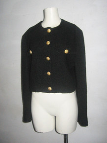 Vintage United Colors Of Benetton Black Gold Buttons Cropped Jacket  