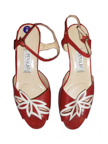 Vintage Penalajo Color-block Cut Out Floral Wedge Heel Sandals