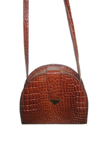 Vintage Brown Embossed  Leather Crossbody Boho Handbag