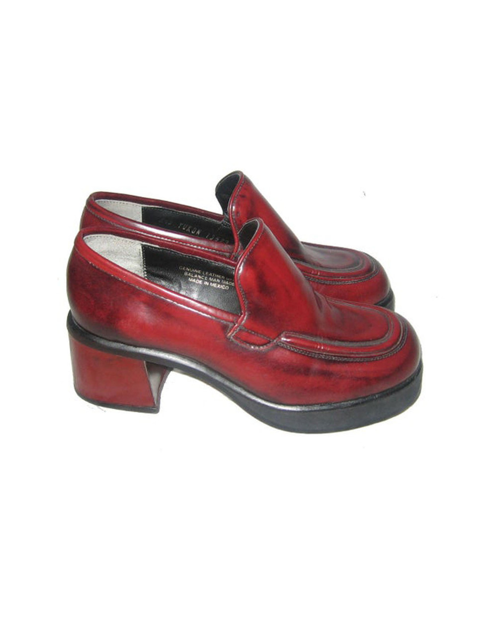 red steve madden loafers