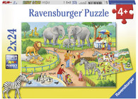 Ravensburger - A Day at the Zoo Puzzle 2x24pc RB07813-4