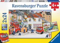 Ravensburger - Busy Fire Brigade Puzzle 2x24pc RB08851-5