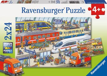 Ravensburger - Busy Train Station Puzzle 2x24pc RB09191-1  