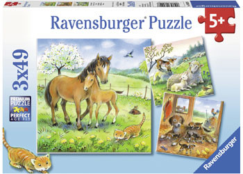 Ravensburger - Cuddle Time Puzzle 3x49pc RB08029-8 