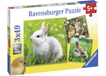 Ravensburger - Cute Bunnies Puzzle 3x49pc - RB08041-0 