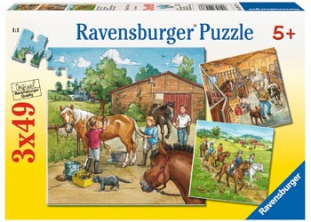 Ravensburger - A Day with Horses Puzzle 3x49pc RB09237-6