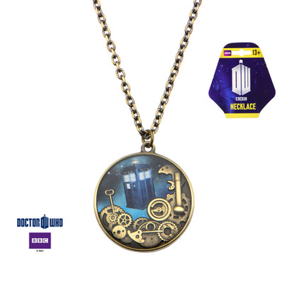 Dr Who Tardis Gears Necklace
