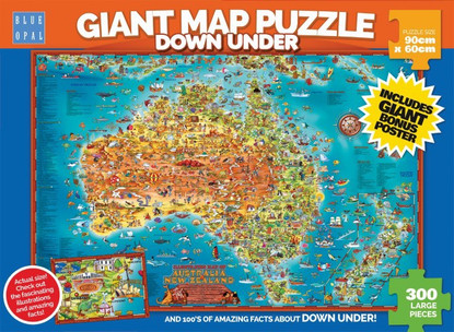 Blue Opal - Down Under Giant Map 300pc BL01880