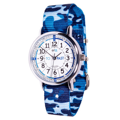 EasyRead Time Teacher Watch - White/Blue Face - past/to - Blue Camo