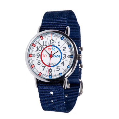 EasyRead Time Teacher Watch - Red/Blue - Past/to - Navy Strap