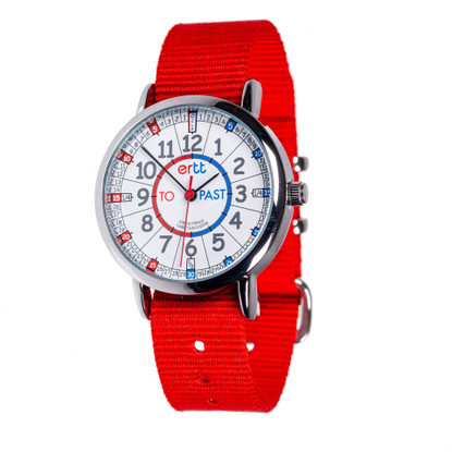 EasyRead Time Teacher Watch - Red/Blue - Past/to - Red Strap